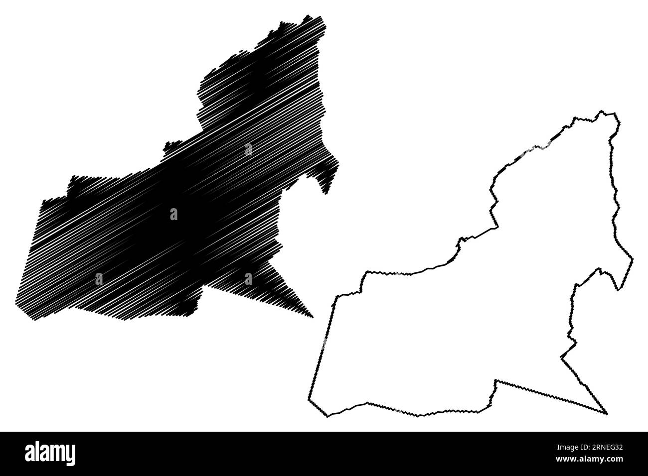 Gemeinde Bergeijk (Königreich der Niederlande, Holland, Nordbrabant oder Provinz Noord-Brabant) Kartenvektordarstellung, skizzierte Karte Stock Vektor