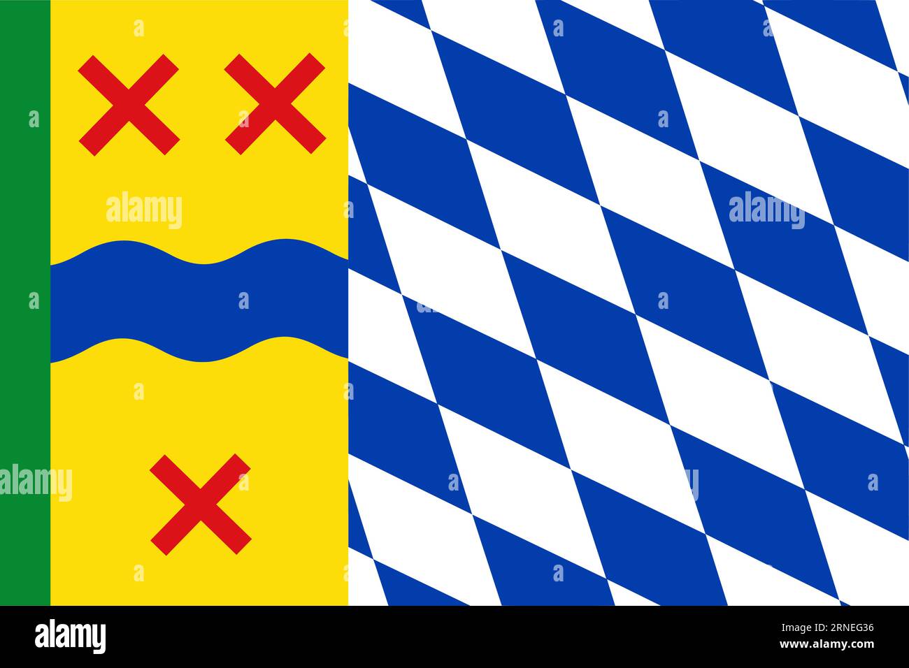 Flagge der Gemeinde Hoeksche Waard (Südholland oder Provinz Zuid-Holland, Königreich der Niederlande, Holland) Stock Vektor