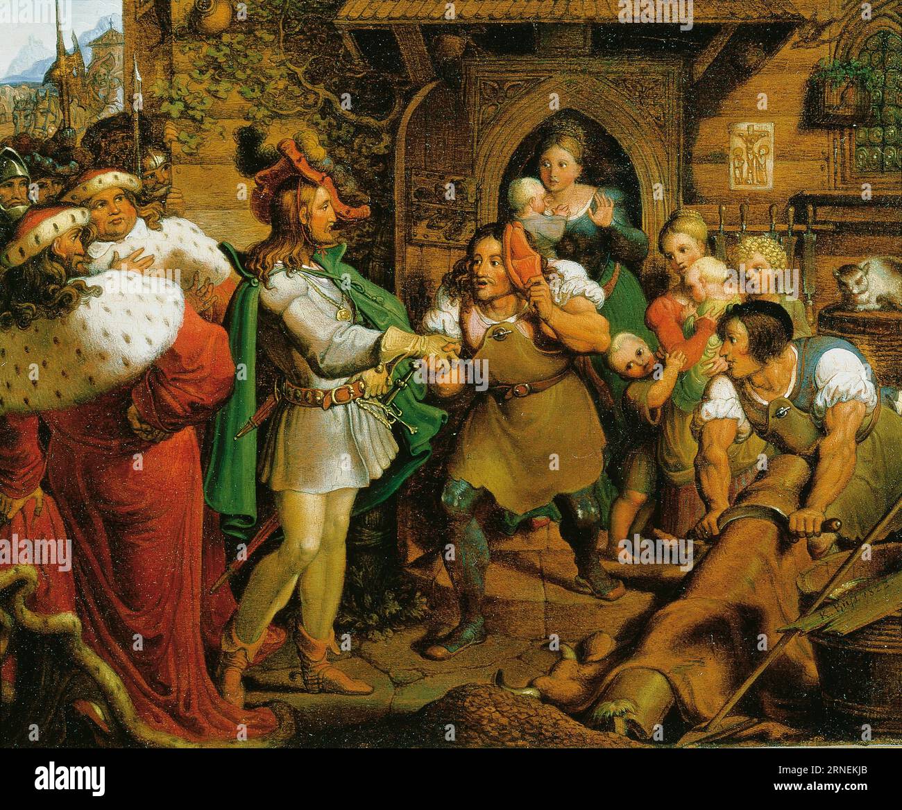 Kaiser Maximilian besucht die Handwerker 1822 von Karl Russ Stockfoto