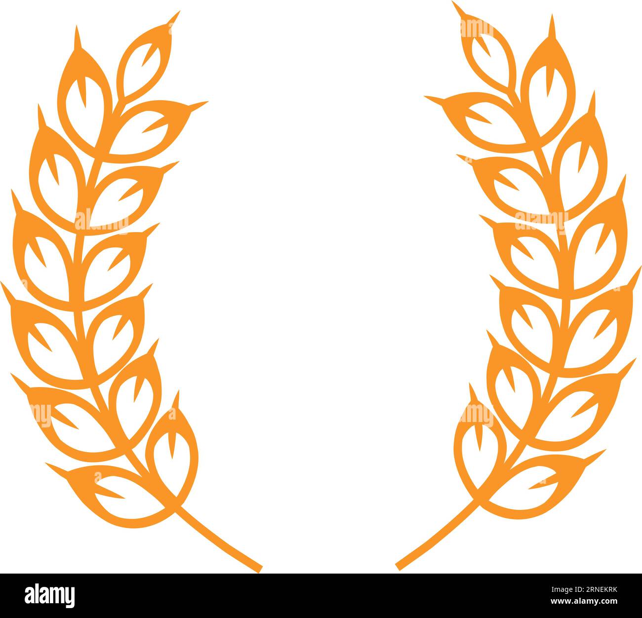 Roggenohren-Emblem. Kranz-Logo. Etikett für Brot- und Bierprodukte Stock Vektor