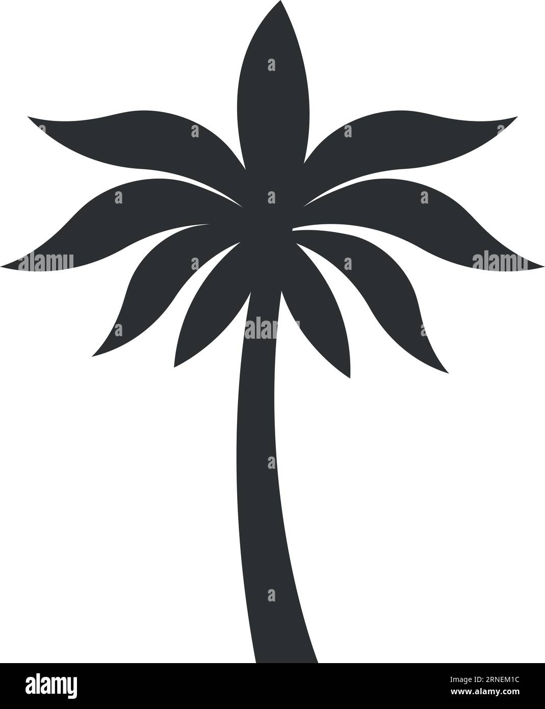Symbol für Dschungelbaum. Sommer Resort Palm Silhouette Stock Vektor