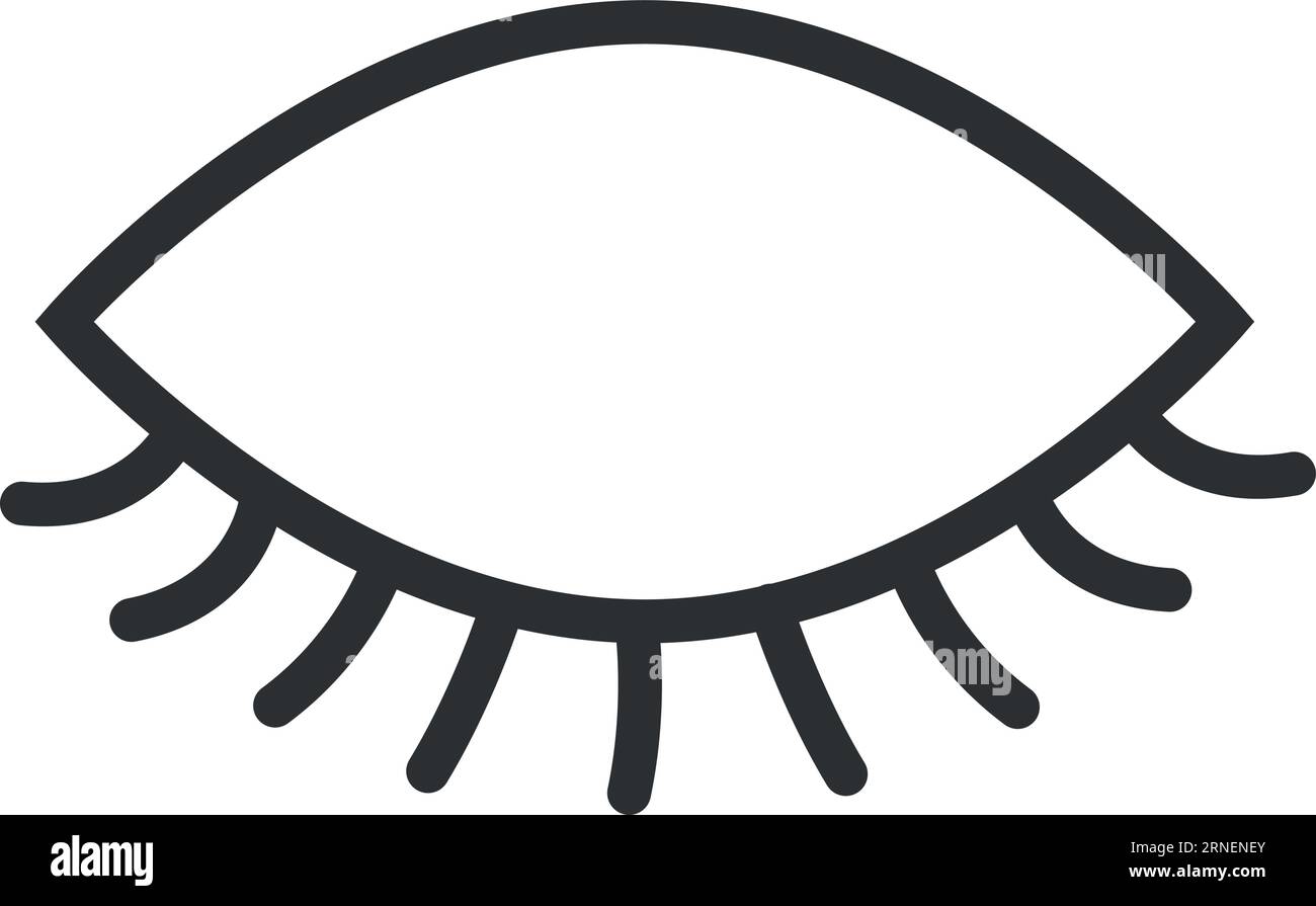 Symbol für schwarze Linie mit geschlossenem Auge. Symbol für Erblindung Stock Vektor
