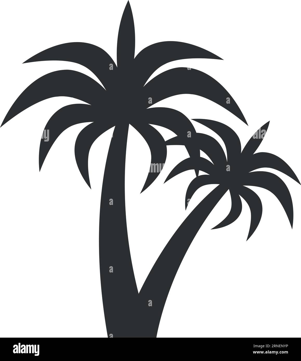 Handflächenschwarzes Symbol. Ein exotisches Strandsymbol. Resortsymbol Stock Vektor