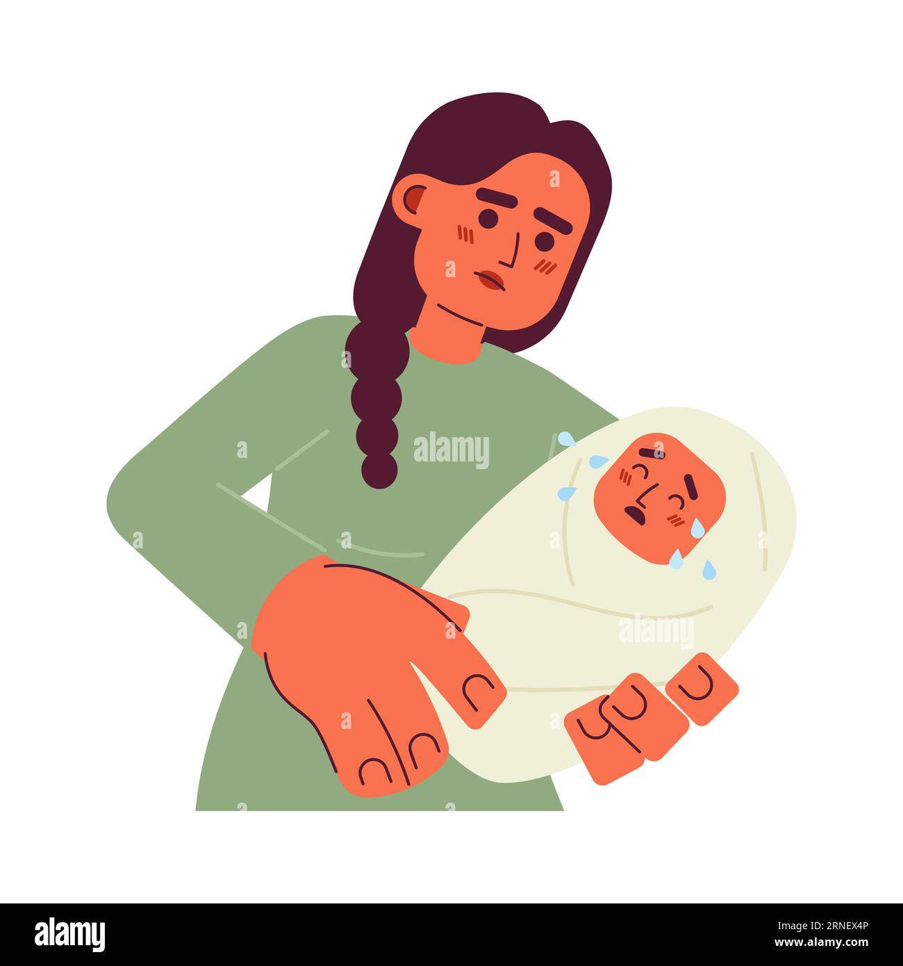 Herausforderungen der Motherhood Flat Concept Vektor-Spot-Illustration Stock Vektor
