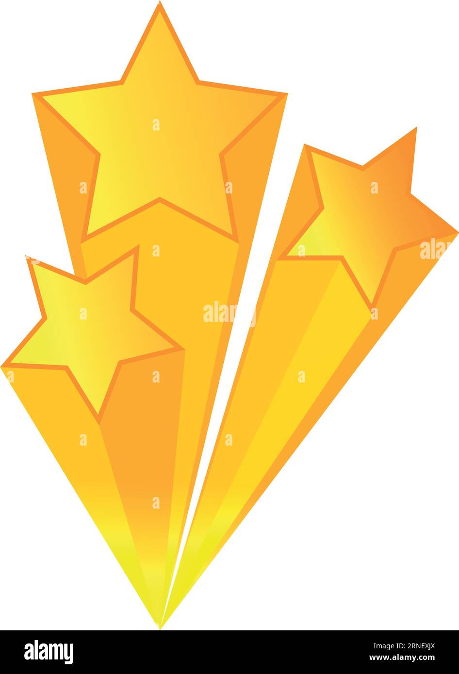 Goldenes Sternenlabel. Premium-Emblem. Feuerwerkseffekt Stock Vektor