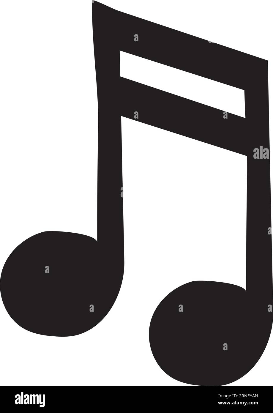 Symbol für Musiknotizen. Schwarzes Tonsymbol. Melodiesymbol Stock Vektor