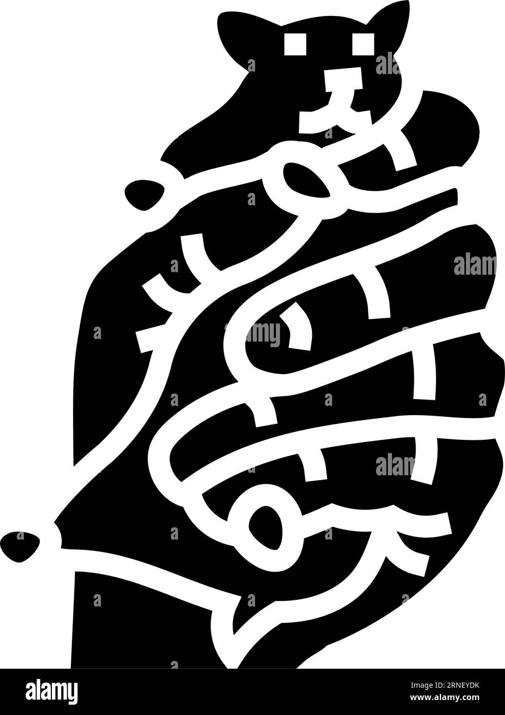 Hamster Haustier Hand Glyphen Symbol Vektor Illustration Stock Vektor