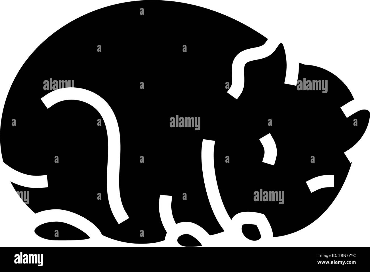 Hamster schlafende Haustier Glyphen Symbol Vektor Illustration Stock Vektor