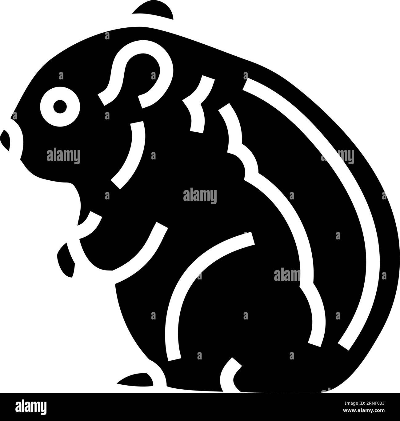 Hamster stehende Haustier Glyphen Symbol Vektor Illustration Stock Vektor