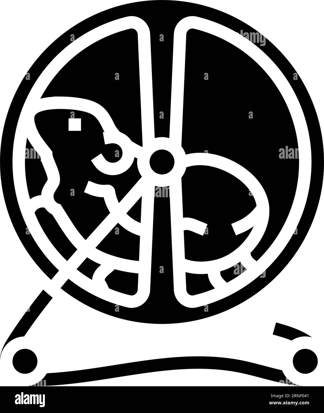 Hamster in Rad Haustier Glyphen Symbol Vektor Illustration Stock Vektor