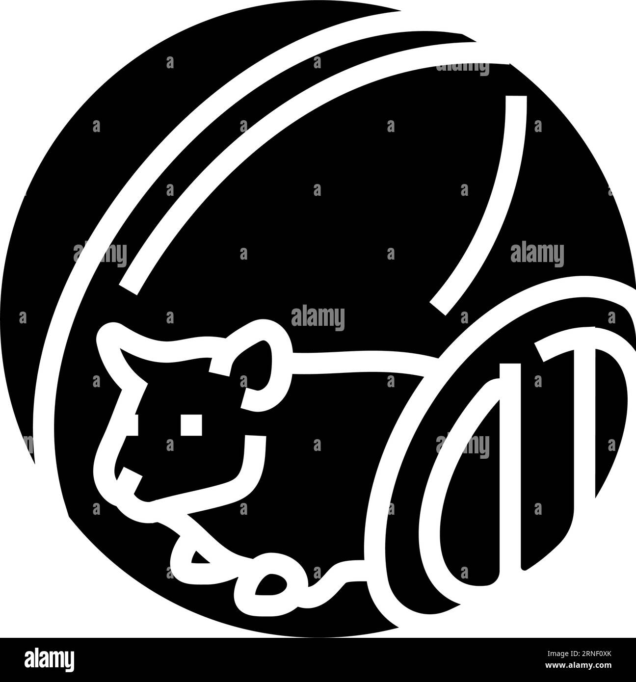Hamster in Kugel-Haustier-Glyphen-Symbol-Vektor-Illustration Stock Vektor