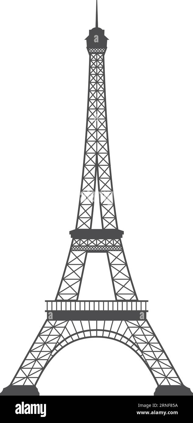 Symbol des Eiffelturms. Französisches Architektursymbol. Orientierungsmarkensymbol Stock Vektor