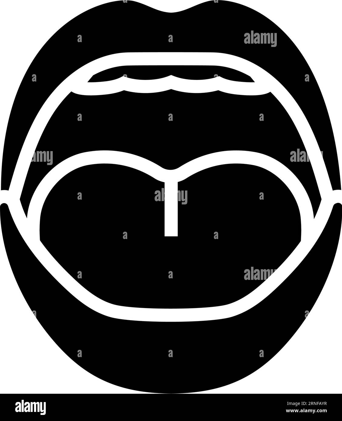 o Buchstabe Mund animieren Glyphen Symbol Vektor Illustration Stock Vektor