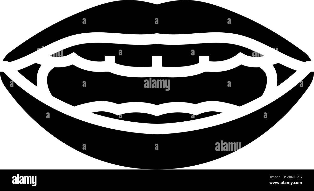 ch sh j Buchstabe Mund animieren Glyphen Symbol Vektor Illustration Stock Vektor