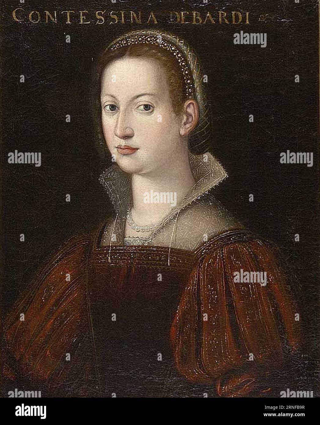 Portrait von Contessina de' Bardi zwischen 1570 und 1580 oder zwischen 1555 und 1565 von Cristofano dell'Altissimo Stockfoto