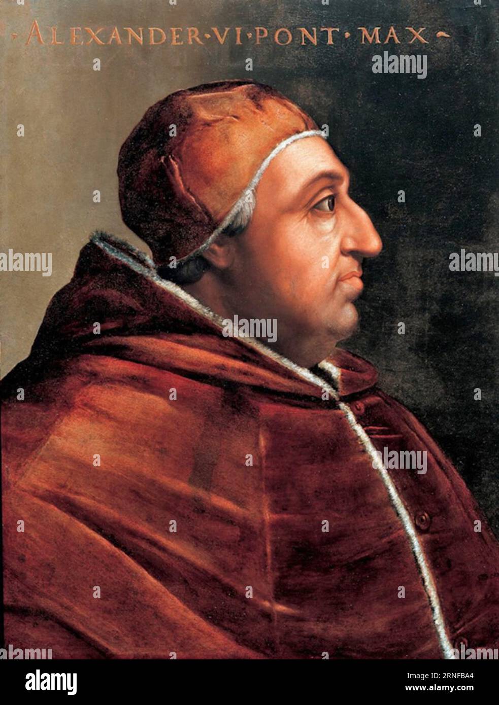 Porträt von Papst Alexander VI. Um die zweite Hälfte des 16. Jahrhunderts von Cristofano dell'Altissimo Stockfoto