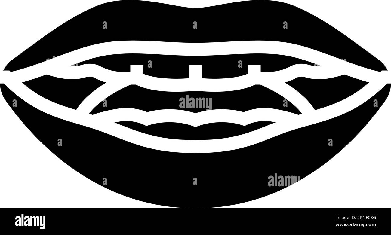 A e Buchstaben Mund animieren Glyphen Symbol Vektor Illustration Stock Vektor