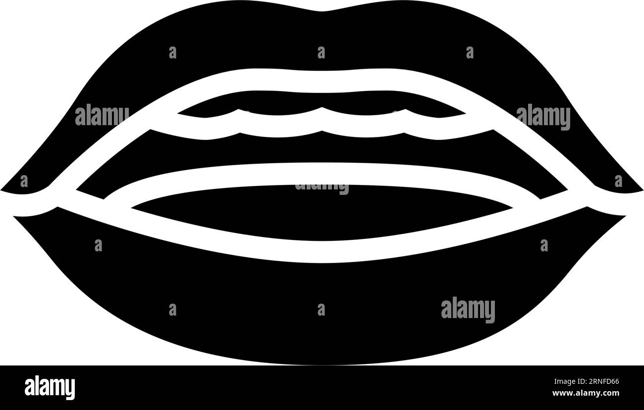 u Buchstabe Mund animieren Glyphen Symbol Vektor Illustration Stock Vektor