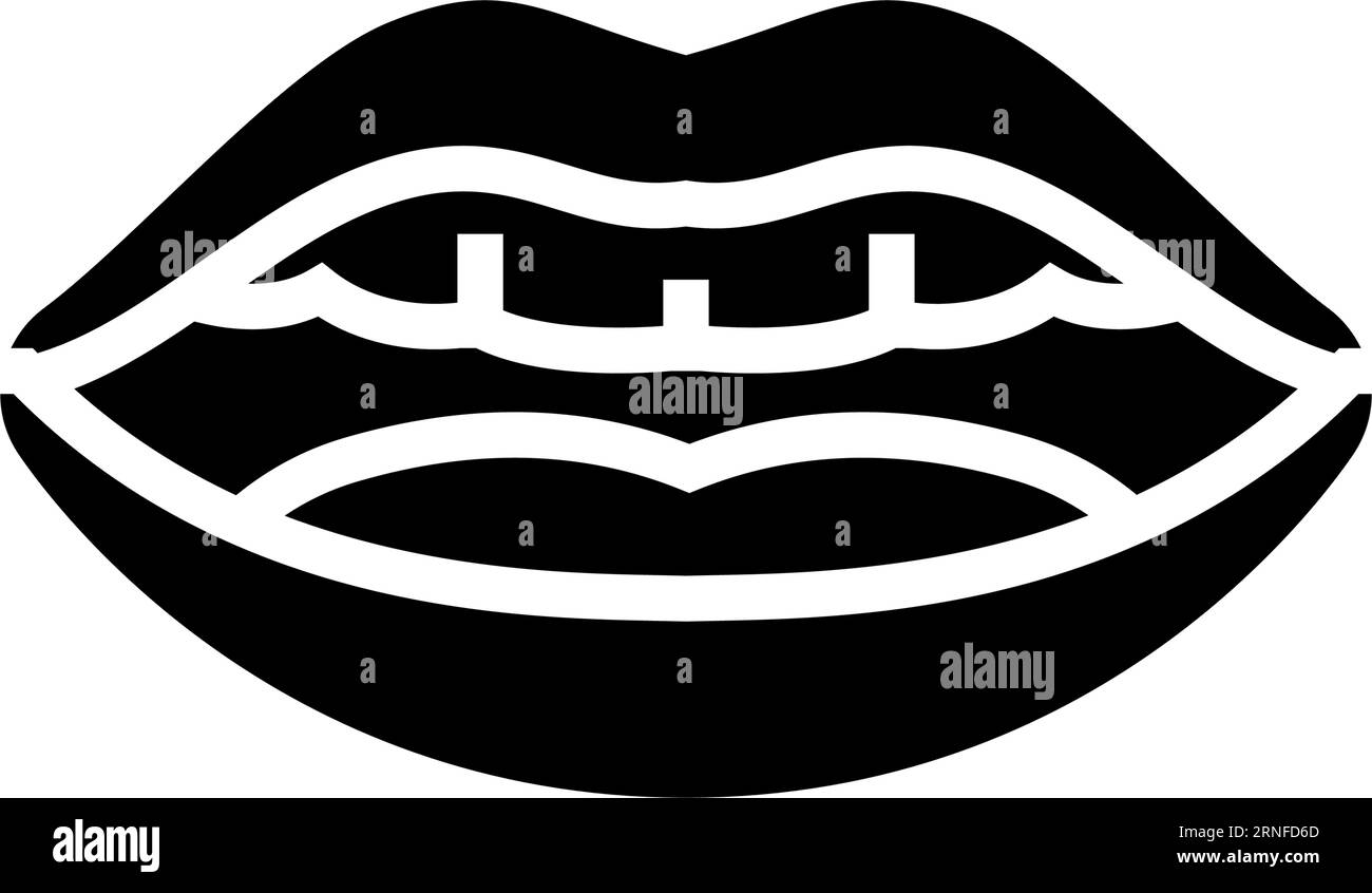 ee-Buchstabe Mund animieren Glyphen Symbol Vektor Illustration Stock Vektor