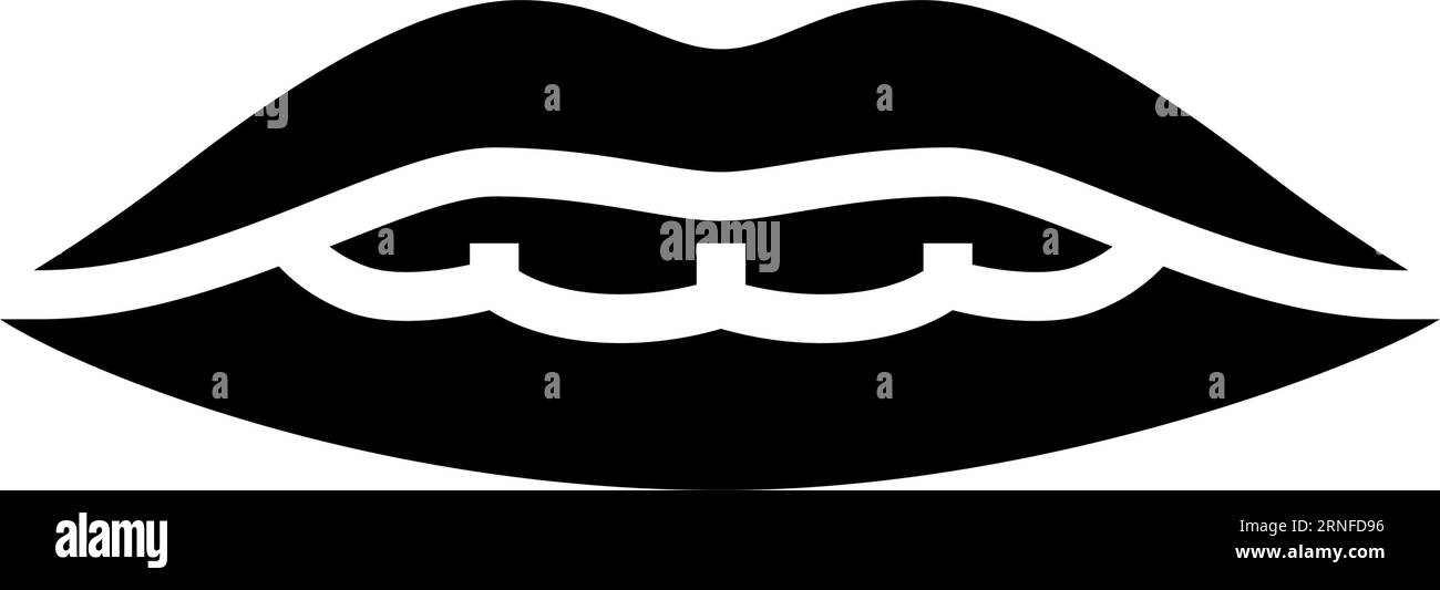 Vektor-Illustration des Zeichensymbols des f V-Buchstabens Mund animieren Stock Vektor