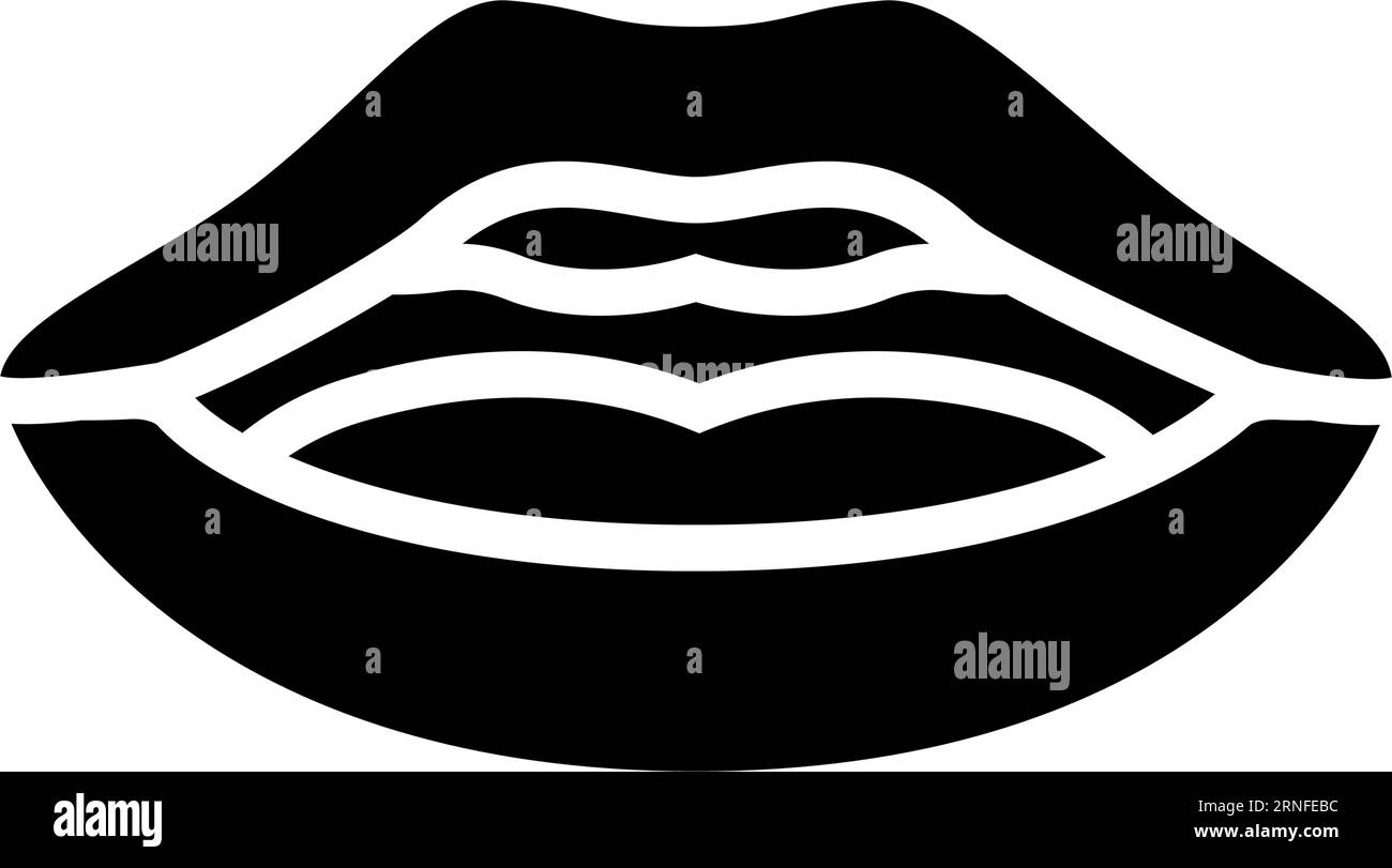 q mit Buchstabe Mund animieren Glyphen Symbol Vektor Illustration Stock Vektor