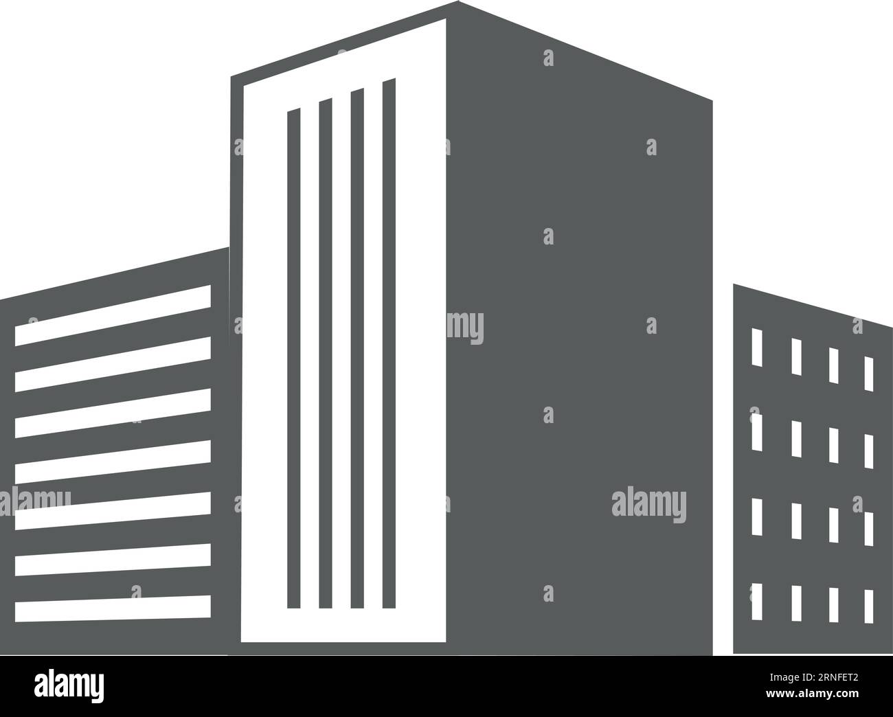 Logo der City Downtown Buildings. Graue Architektur-Silhouette Stock Vektor