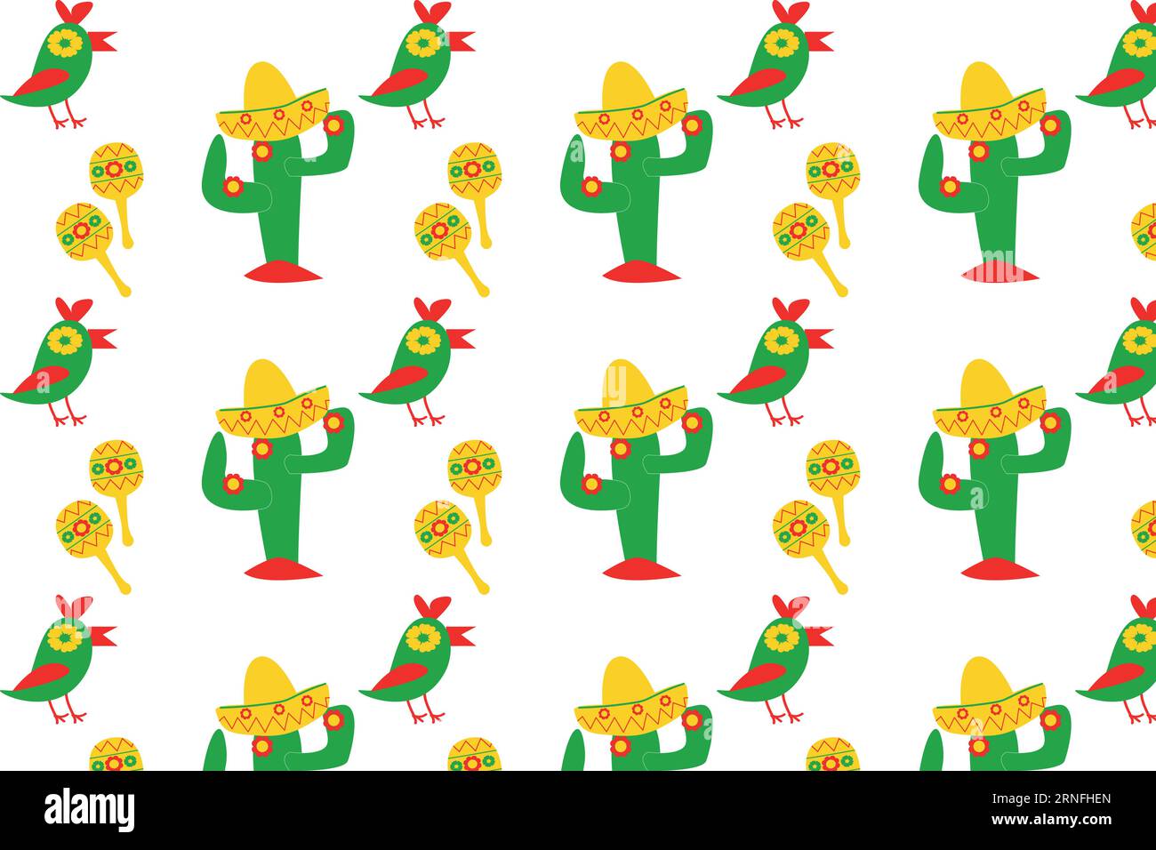 cinco de maio nahtloser Hintergrund mit Kakteen Stock Vektor