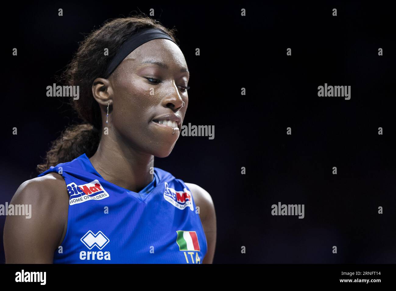 Brüssel, Belgien. September 2023. Die Italienerin Paola Ogechi Egonu, die am Freitag, den 1. September 2023, in Brüssel bei einem Volleyballspiel zwischen der Türkei und Italien im Halbfinale der Frauen-Europameisterschaft 2023 zu sehen war. Das EuroVolley-Turnier 2023 findet vom 15. August bis zum 3. September statt. BELGA PHOTO KRISTOF VAN ACCOM Credit: Belga News Agency/Alamy Live News Stockfoto