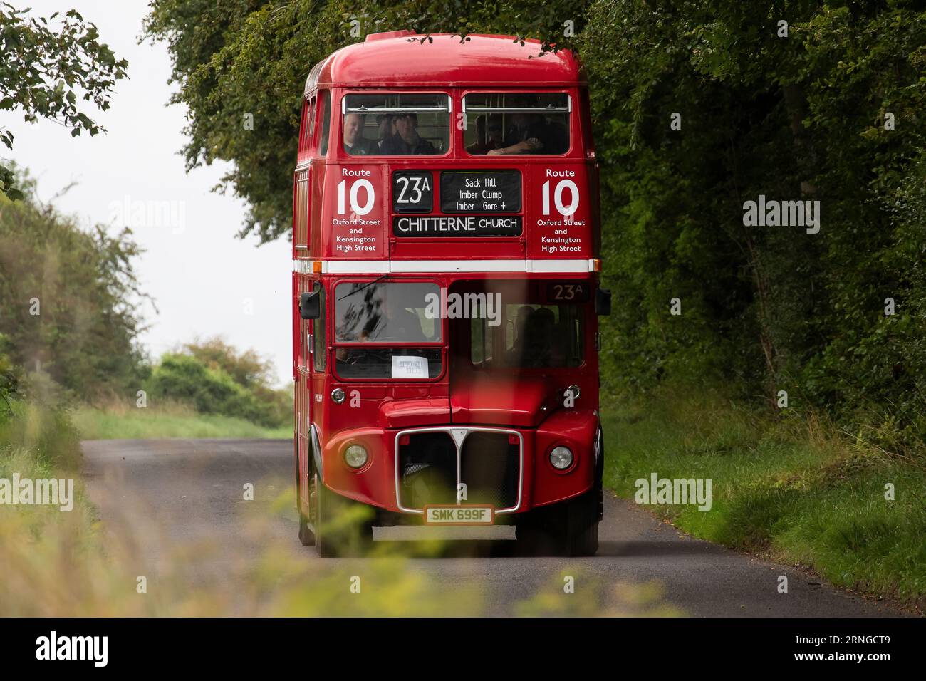 Imberbus 2023, klassischer Bus-Service am 19. August nach Imber Village und anderen Orten in der Salisbury Plain Wiltshire UK Stockfoto