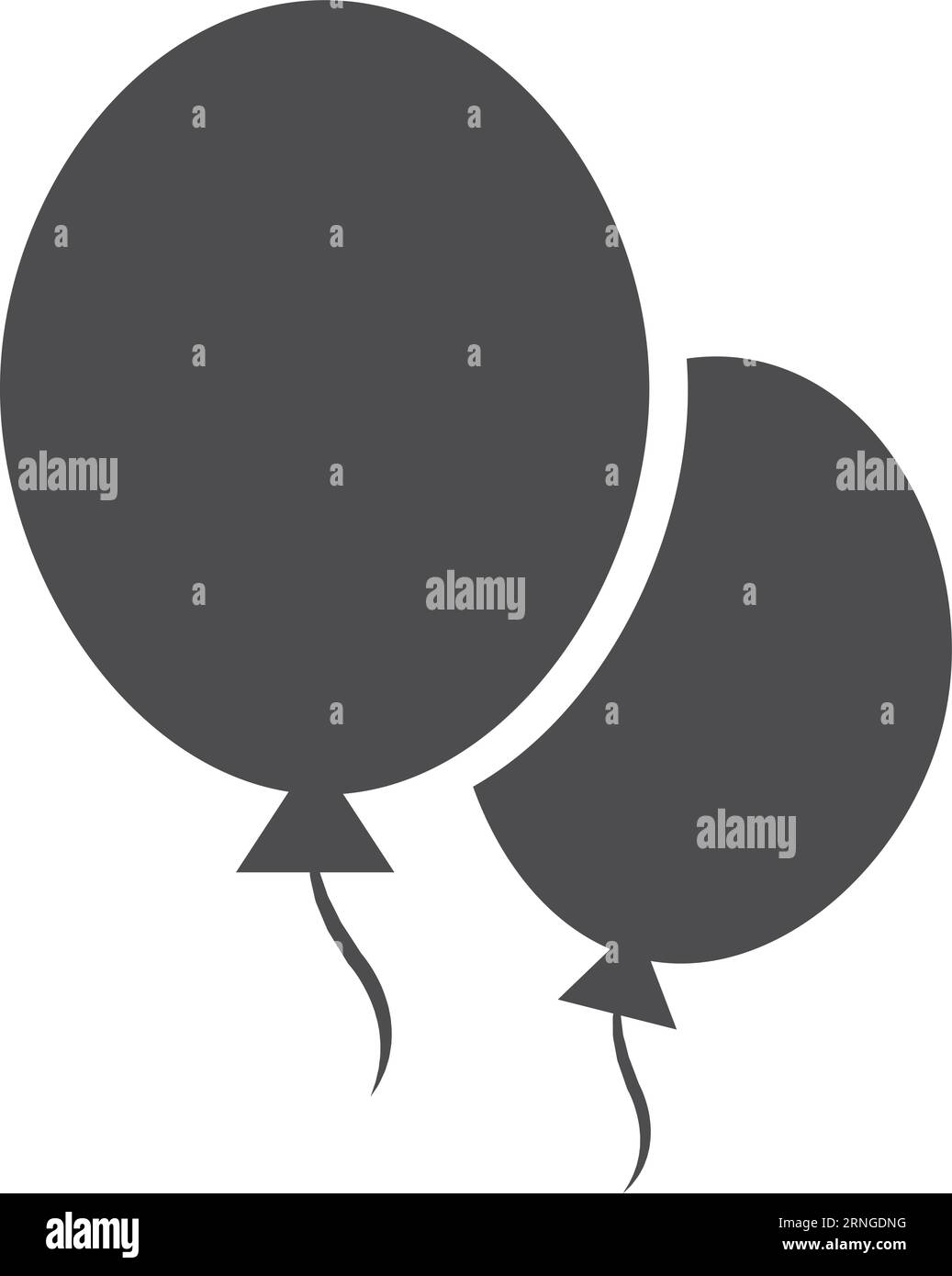 Symbol für schwarze Ballons. Weihnachtsdekorationssymbol Stock Vektor