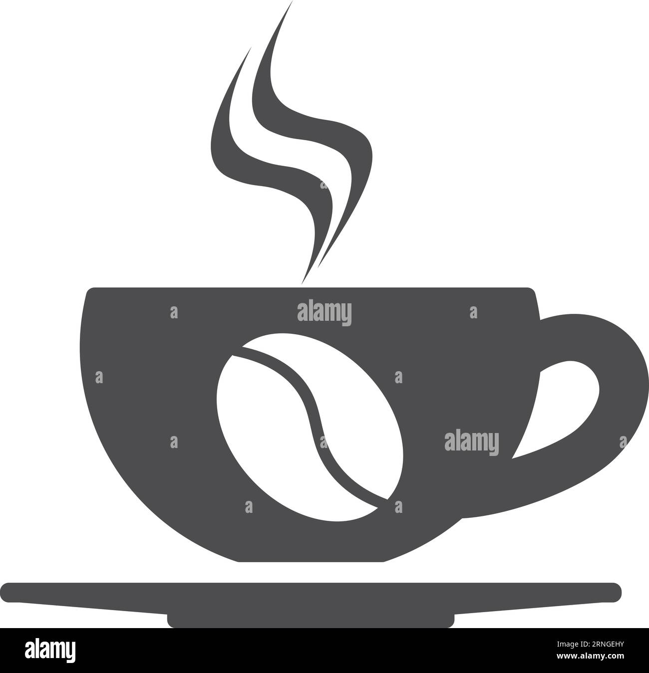 Schwarzes Symbol für Kaffeetasse. Symbol für Heißgetränk Stock Vektor