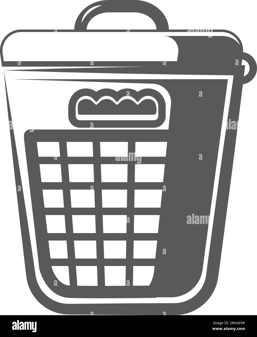 Schwarzes Symbol für Wäschekorb. Dreckiger Wäschebehälter Stock Vektor