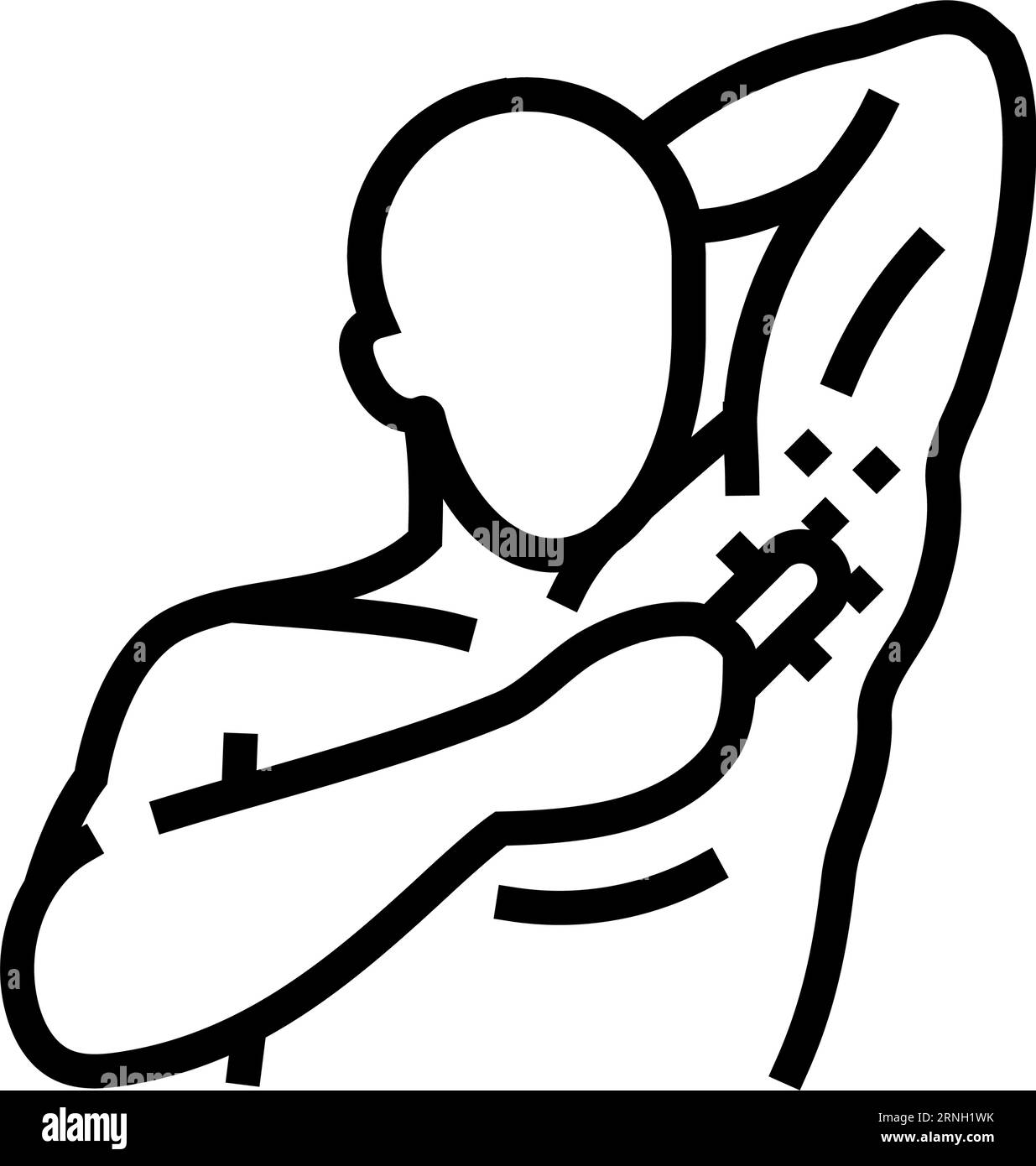 achselhaare Vektorillustration des Symbols der männlichen Linie zur Entfernung der  Achselhaare Stock-Vektorgrafik - Alamy