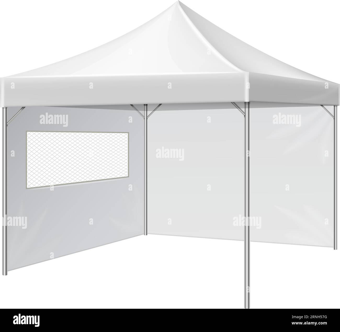 Weißes Zelt. Sonnenschirm für Veranstaltungen im Freien. Realistisches Modell Stock Vektor