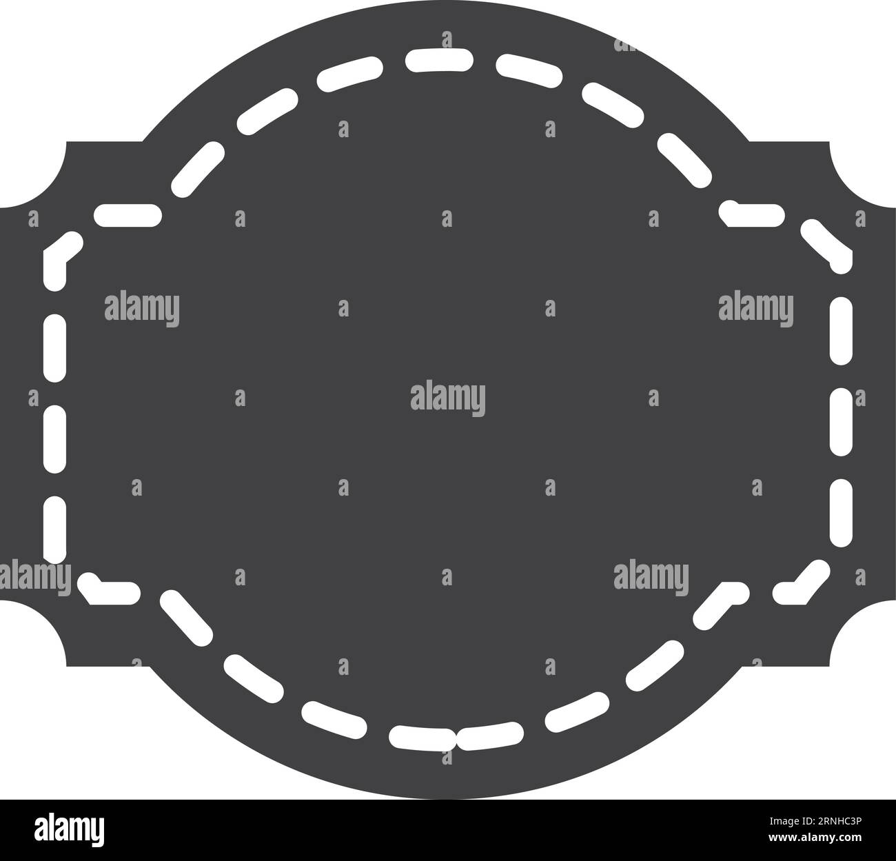 Schwarzes Produktetikett mit weißer Naht. Vintage-Tag Stock Vektor