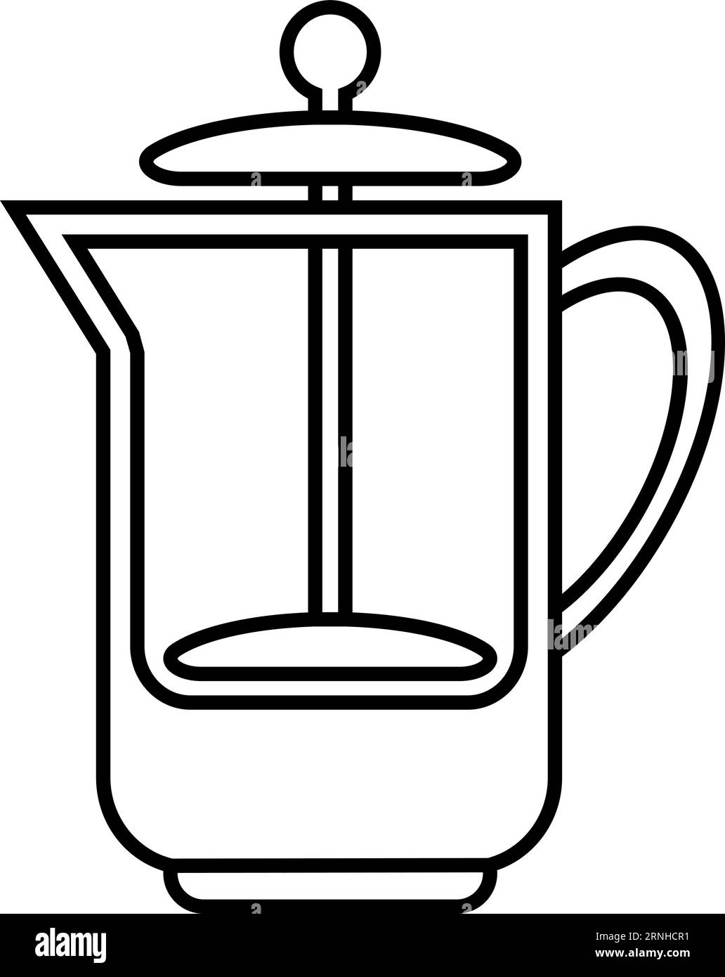 Französisch: Lineares Symbol drücken. Symbol für Kaffeehersteller Stock Vektor