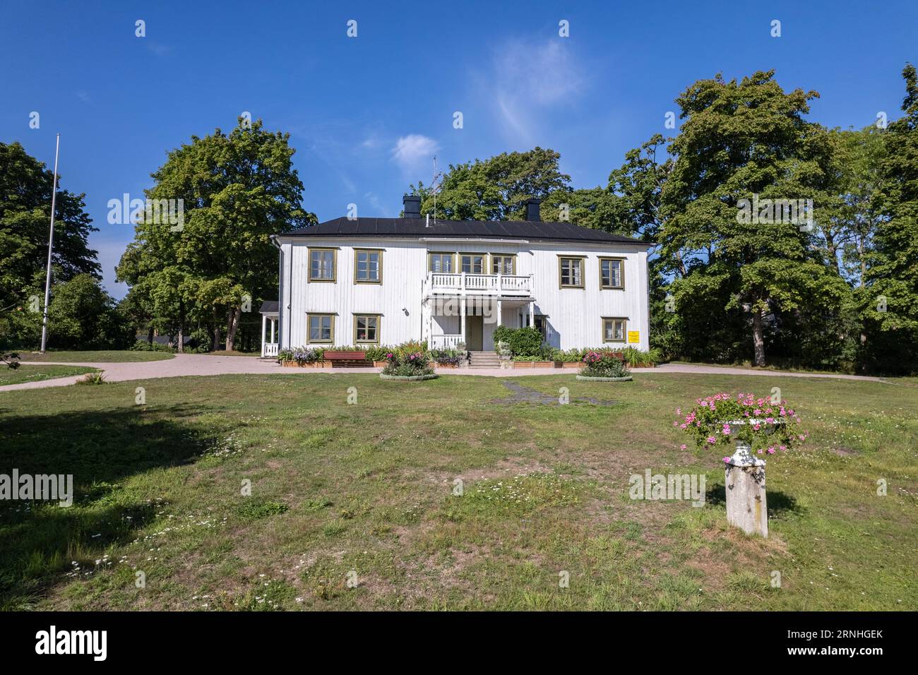 Suomeksi ||| auf Englisch Stockfoto