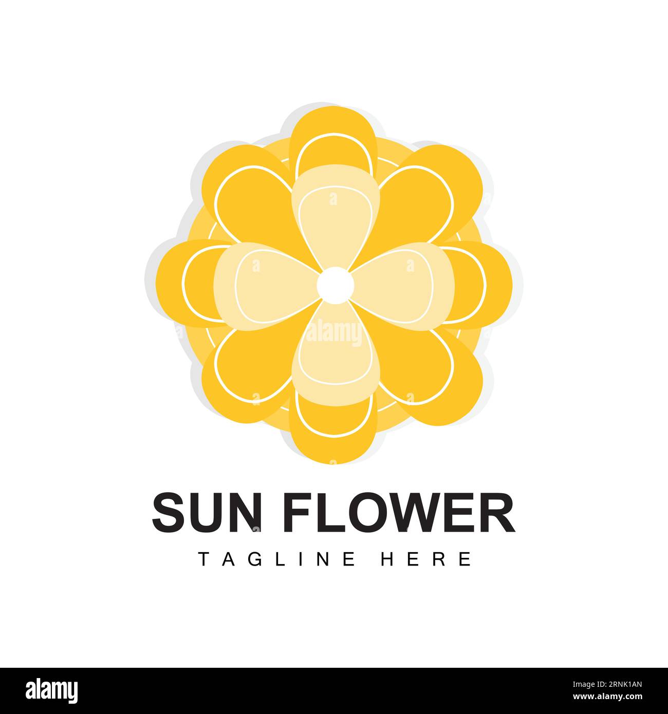 Sonnenblumen-Logo-Design, Zierpflanze Garten Pflanze Symbol Vektor, Unternehmen Produkt Marke Stock Vektor