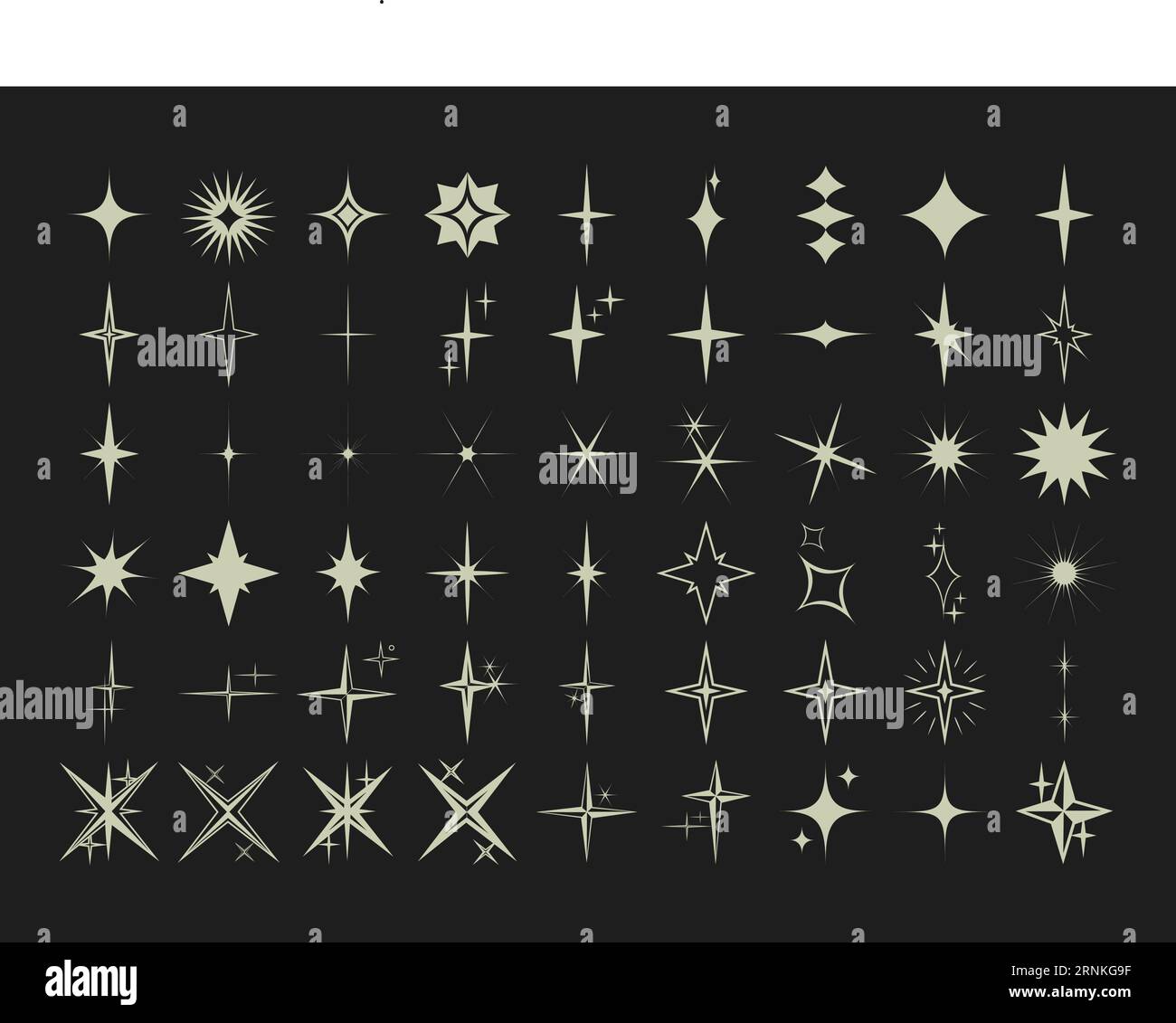 Y2K Sterne und Retro futuristische Grafik Design Vektor Icon Set Stock Vektor