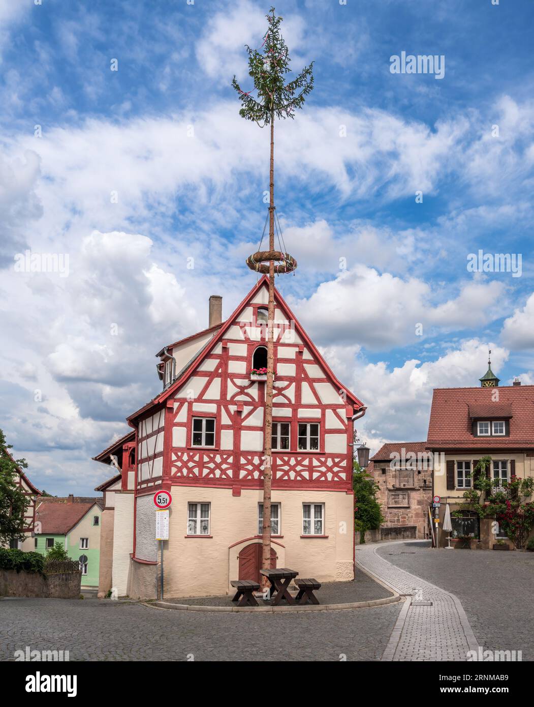 Historische Altstadt von Cadolzburg (Franken, Deutschland) Stockfoto