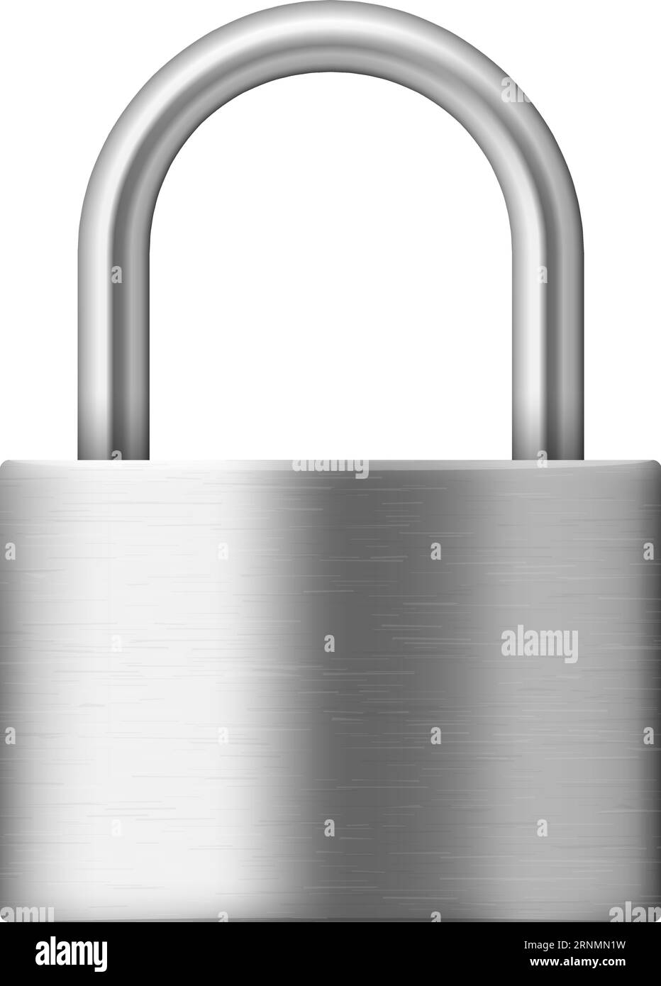 Geschlossenes Stahlschloss realistisches Modell. Vorhängeschloss aus Metall Stock Vektor