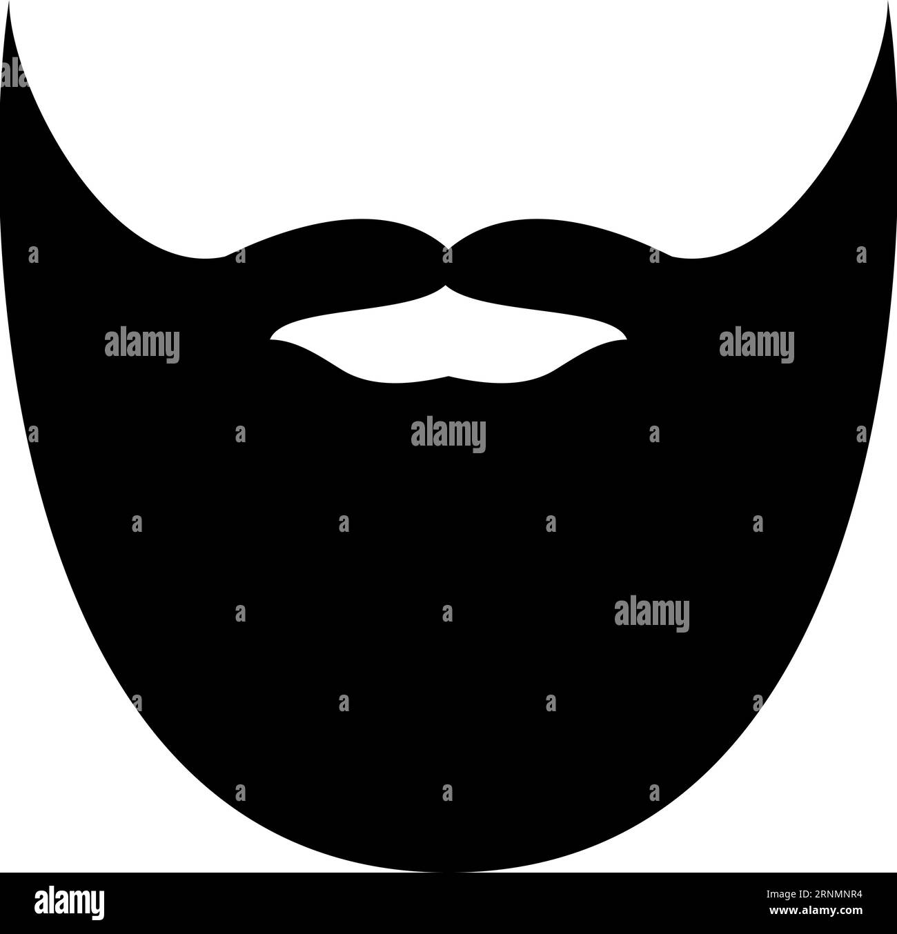 Schwarzbart und Schnurrbart. Symbol für männliche Gesichtsbehaarung Stock Vektor