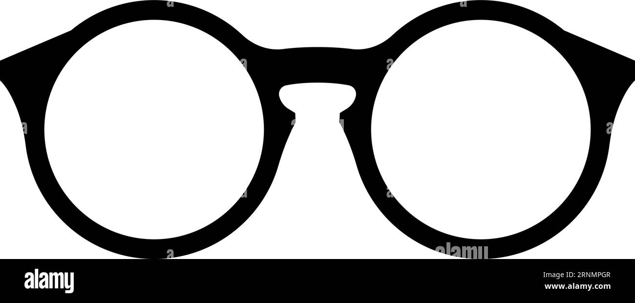 Brillenrahmen in schwarzer Silhouette. Elegantes optisches Zubehör Stock Vektor