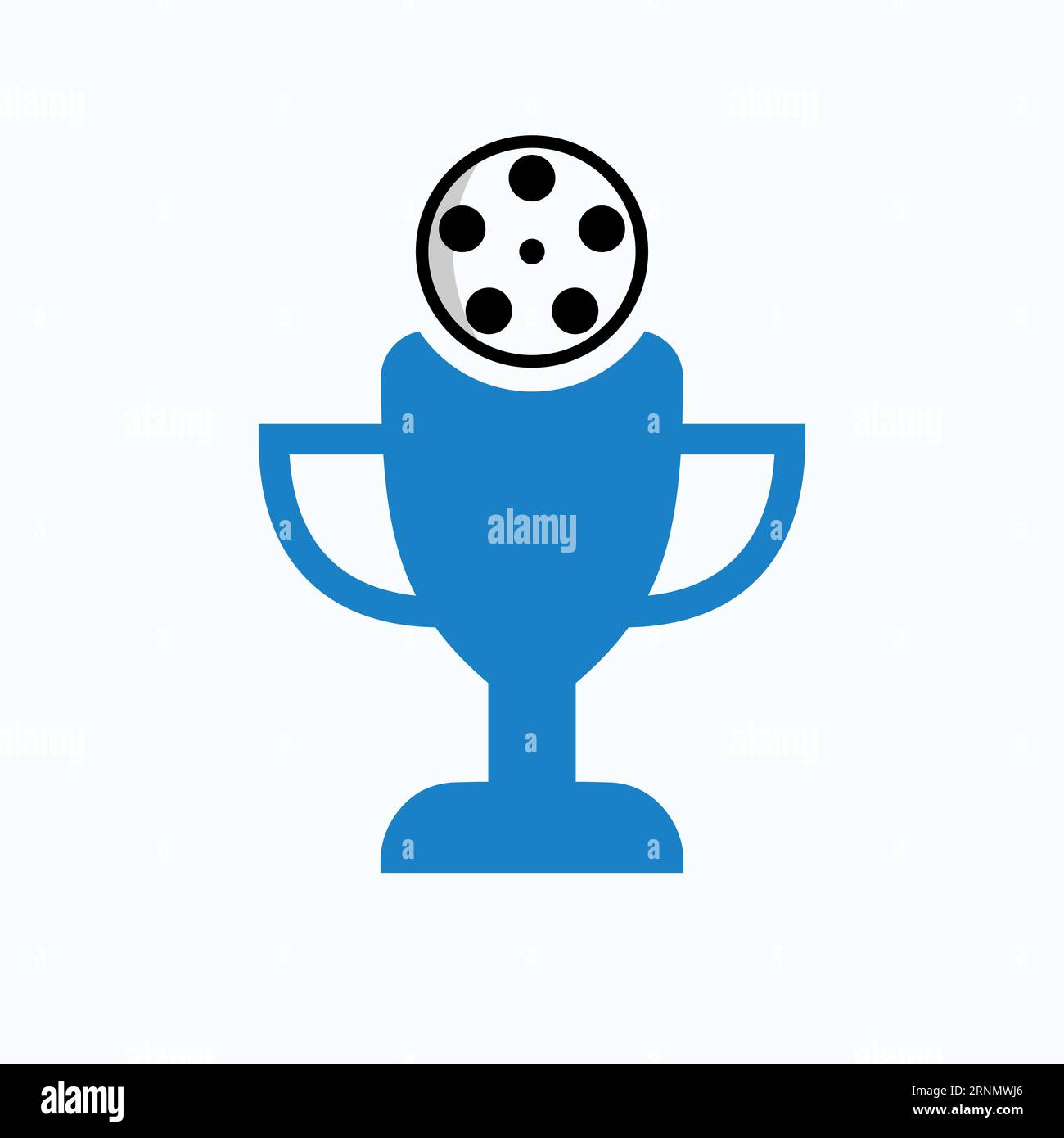 Design-Konzept Für Die Film Championship Trophy Mit Film Und Trophy-Symbol Stock Vektor