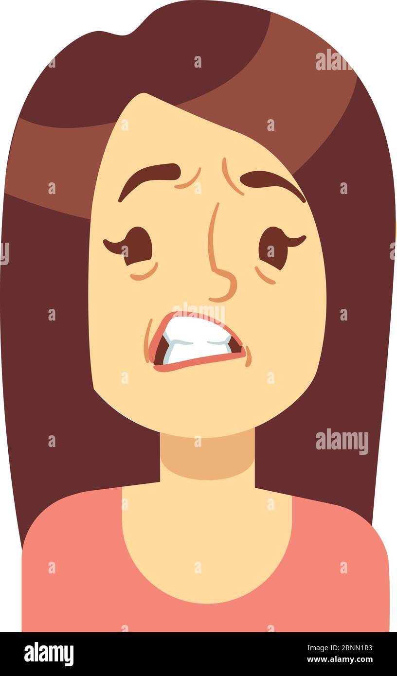 Wütendes Gesicht weiblicher Emotion Ausdruck. Frauenavatar Stock Vektor