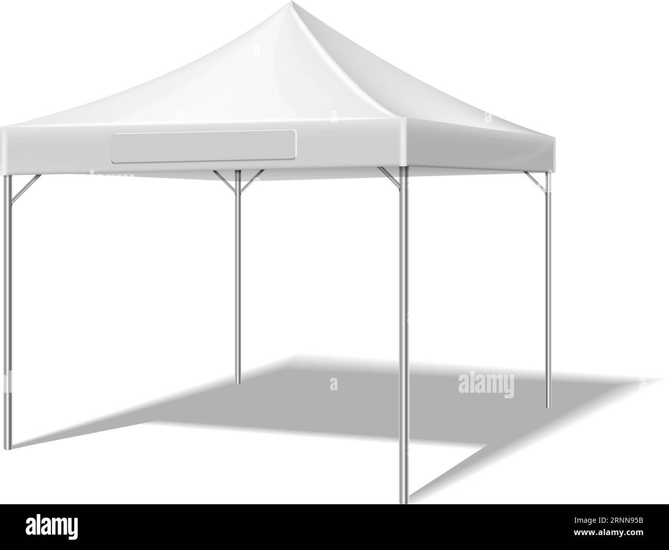 Weißes Zeltmodell. Realistischer Sonnenschirm für Event-Werbung Stock Vektor