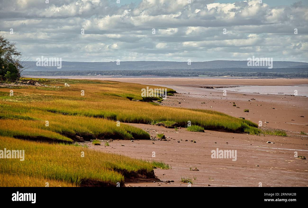 Der Shubenacadie River erstreckt sich 72 Kilometer vom Grand Lake bis nach Maitland, wo er in das Minas Basin der Bay of Fundy, Nova Scotia, Kanada, mündet Stockfoto