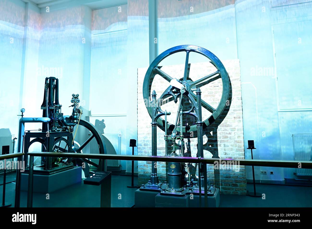 Wien, Österreich. Die Dampfmaschinengalerie im Technischen Museum Wien Stockfoto