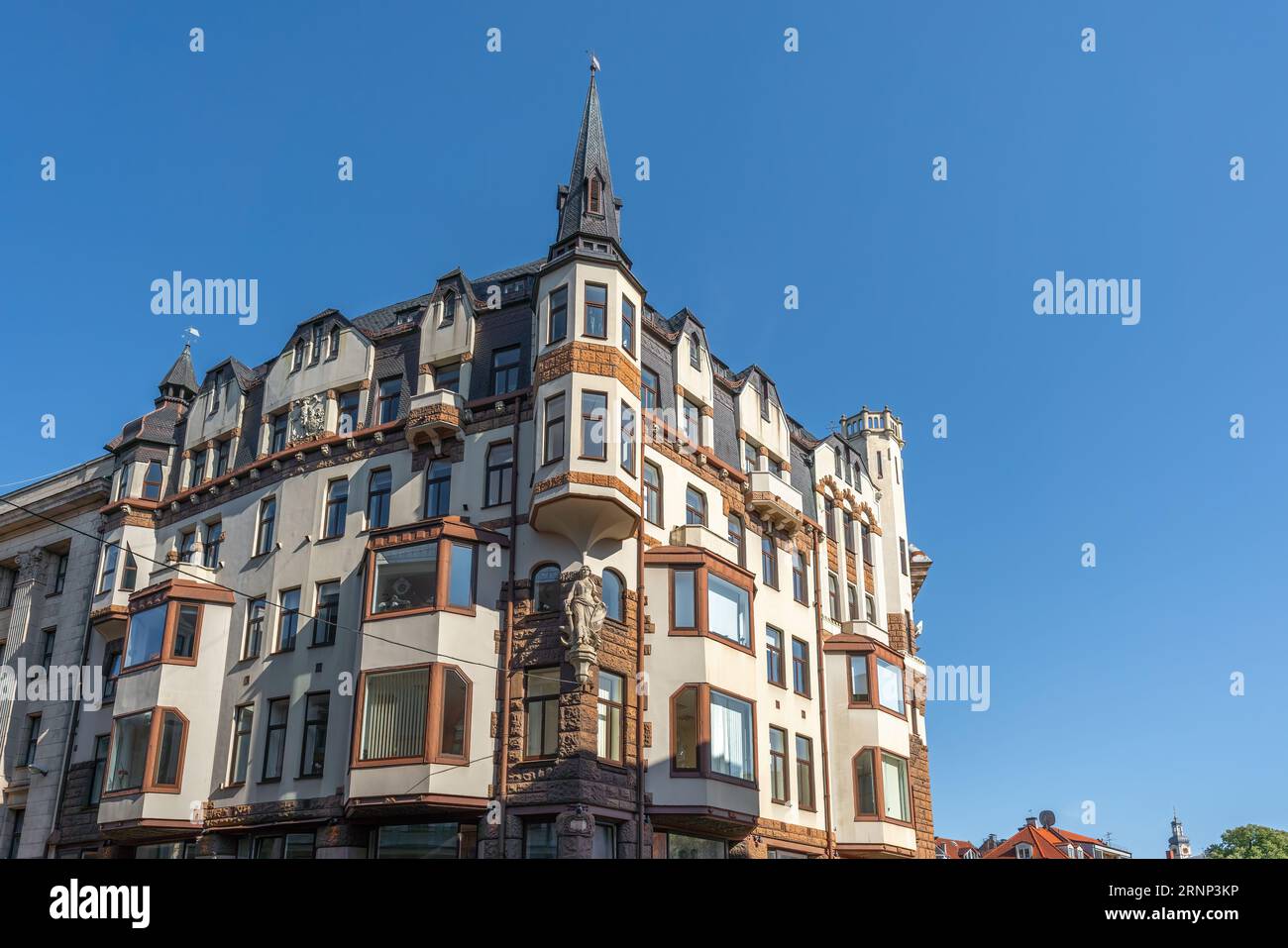 Jugendstilgebäude in der Altstadt von Riga - Riga, Lettland Stockfoto