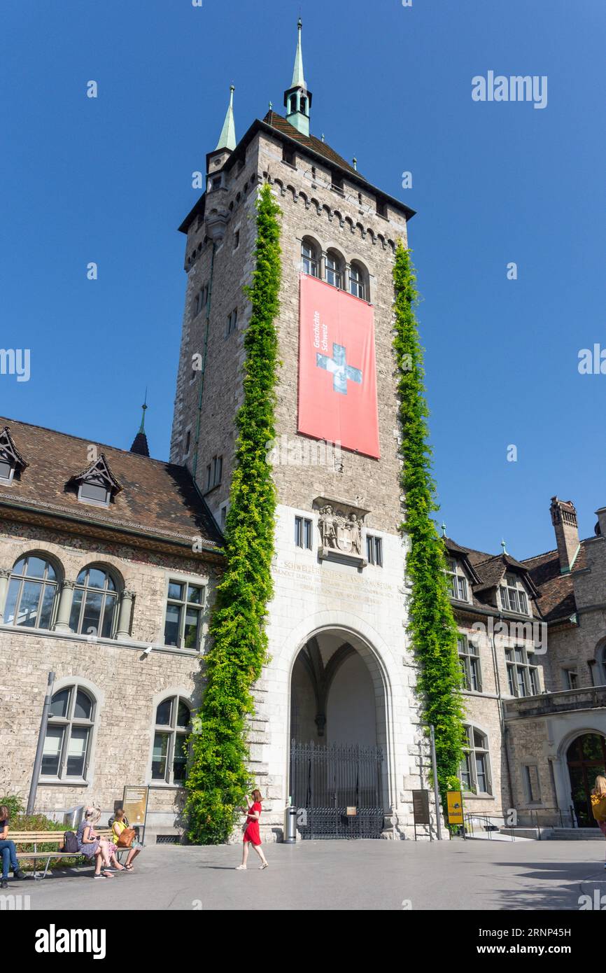 Schweizerisches Nationalmuseum (Landesmuseum Zürich), Museumstrasse, Altstadt, Stadt Zürich, Die Schweiz Stockfoto